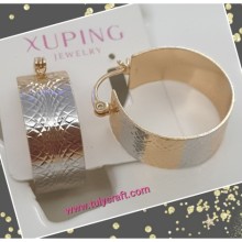 XUPING GÜMÜŞ / ROSE GOLD KALIN HALKA KÜPE 